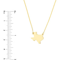 Olas d'Oro - 14K Yellow Gold State Map Pendant Necklace Personalized State Pride Jewelry