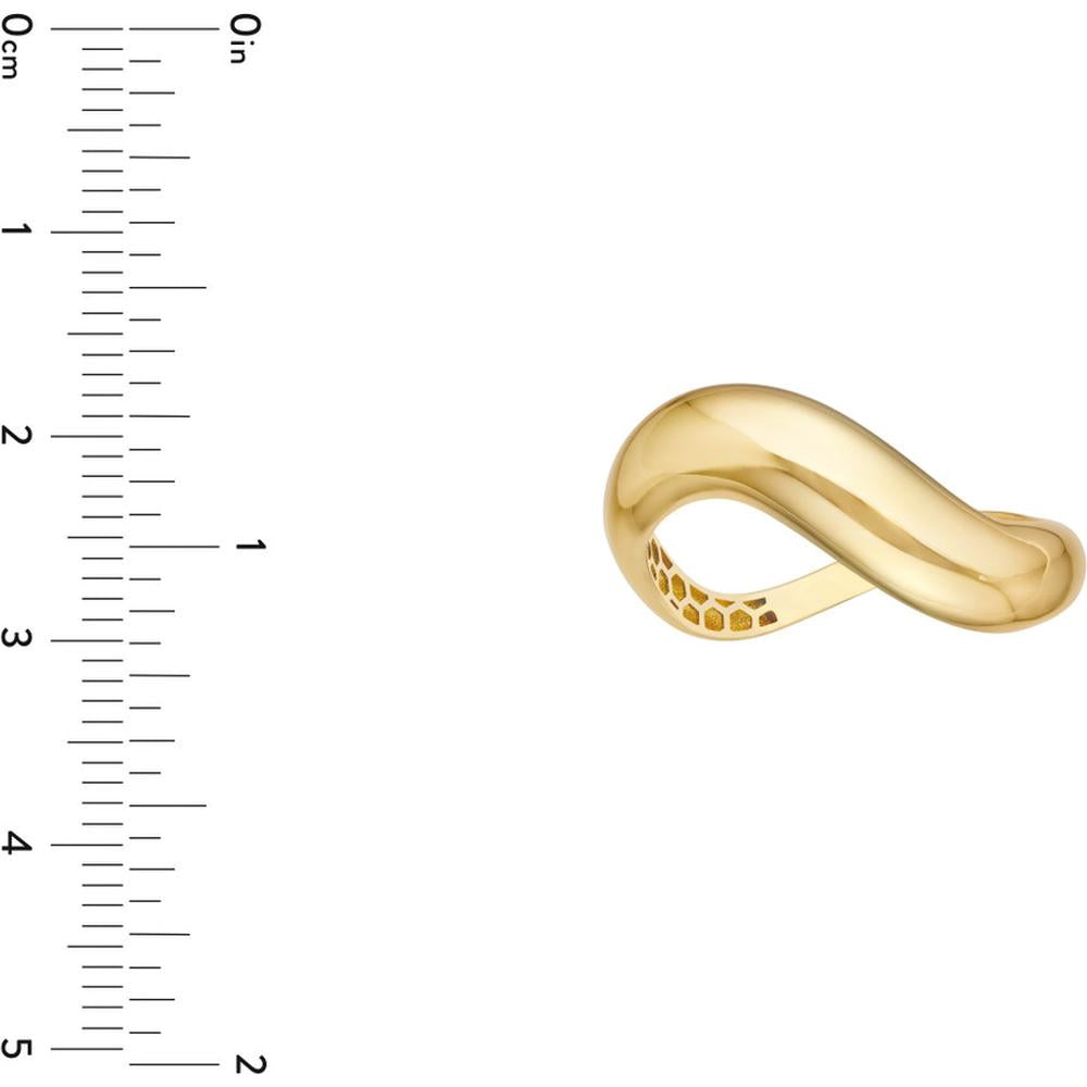 Olas d'Oro - 14K Yellow Gold Swirl Band Ring - Size 8