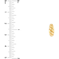 Olas d'Oro - 14K Yellow Gold Swirl Design Hollow Shrimp Hoop Earrings
