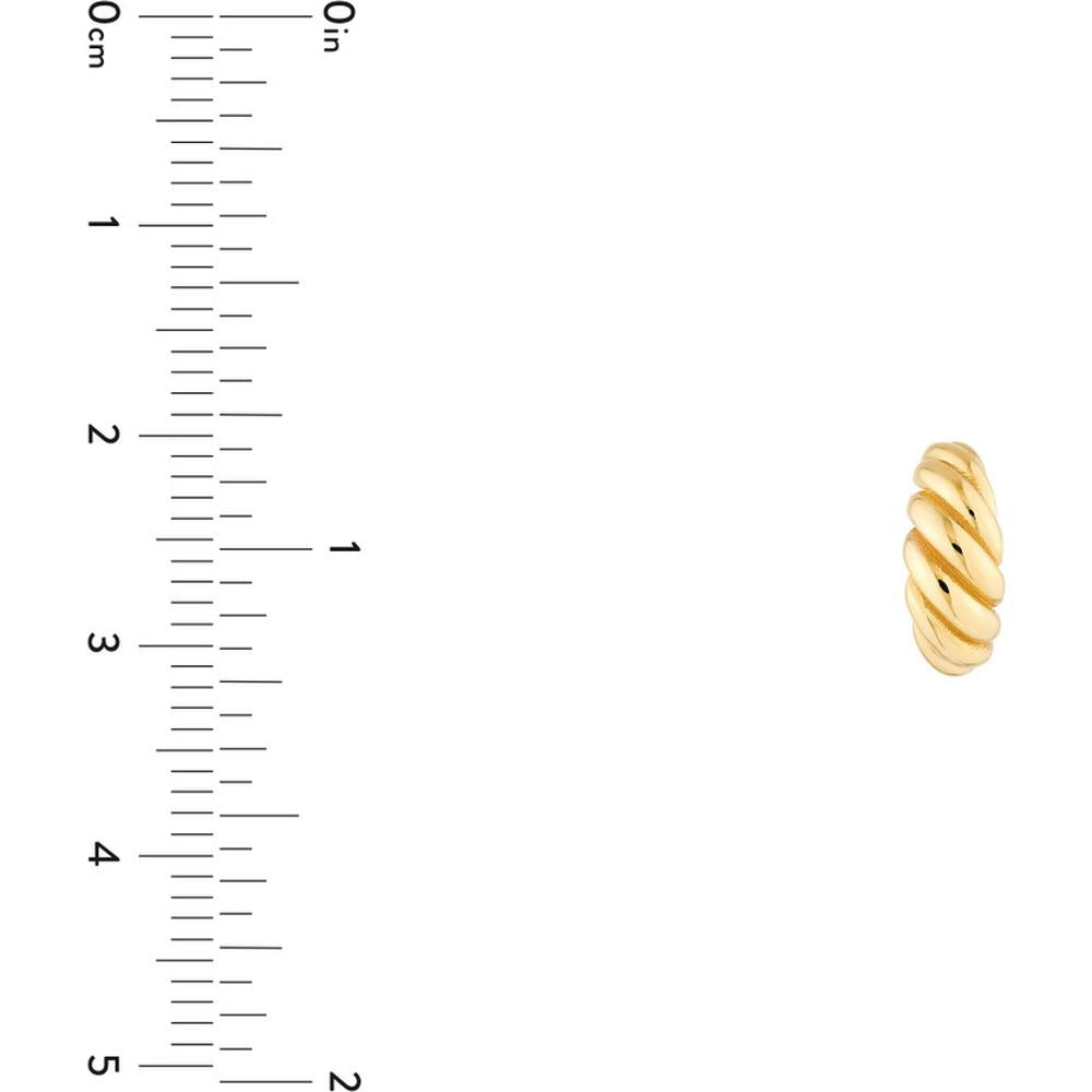 Olas d'Oro - 14K Yellow Gold Swirl Design Hollow Shrimp Hoop Earrings
