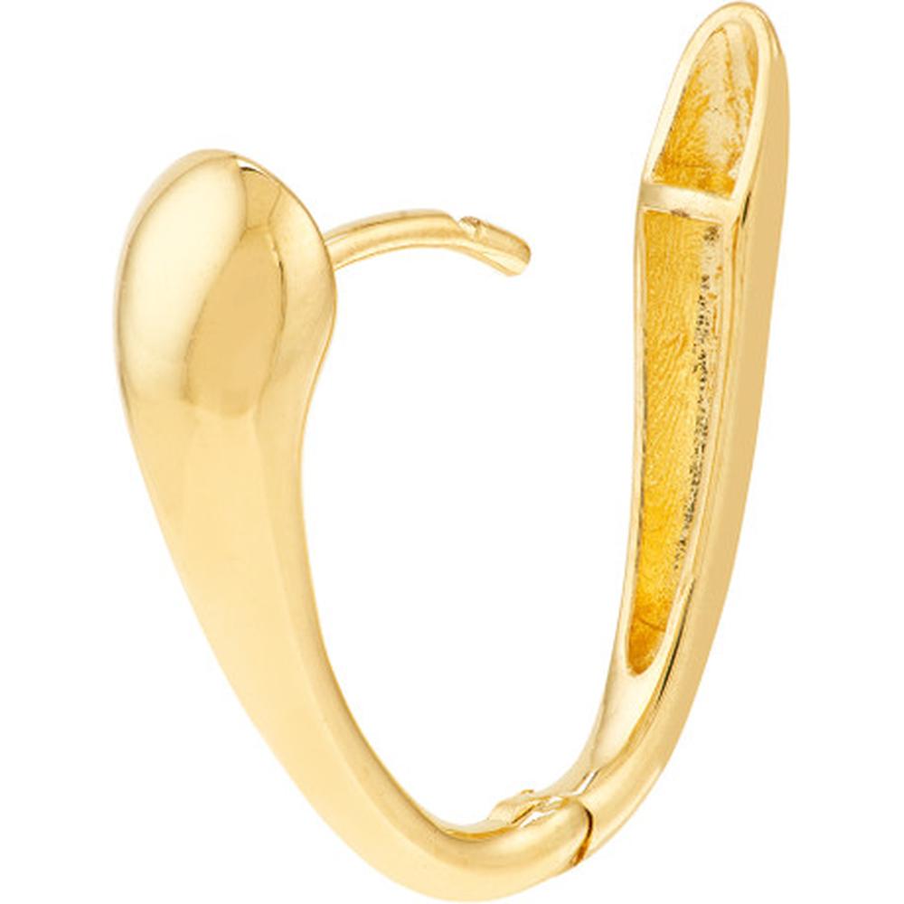Olas d'Oro - 14K Yellow Gold Tapered Oval Hoop Earrings - Elegant Everyday Jewelry
