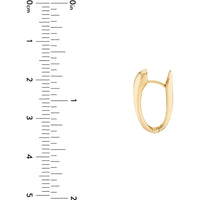 Olas d'Oro - 14K Yellow Gold Tapered Oval Hoop Earrings - Elegant Everyday Jewelry
