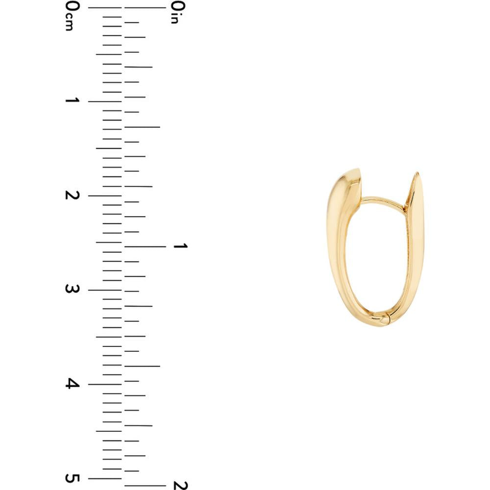 Olas d'Oro - 14K Yellow Gold Tapered Oval Hoop Earrings - Elegant Everyday Jewelry