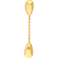 Olas d'Oro - 14K Yellow Gold Teardrop Dangle Earrings with Cable Chain Design