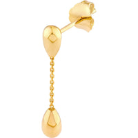 Olas d'Oro - 14K Yellow Gold Teardrop Dangle Earrings with Cable Chain Design
