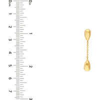 Olas d'Oro - 14K Yellow Gold Teardrop Dangle Earrings with Cable Chain Design