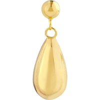 Olas d'Oro - 14K Yellow Gold Teardrop Dangle Earrings with Post & Nut Closure 1.32 Grams Total Weight
