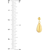 Olas d'Oro - 14K Yellow Gold Teardrop Dangle Earrings with Post & Nut Closure 1.32 Grams Total Weight