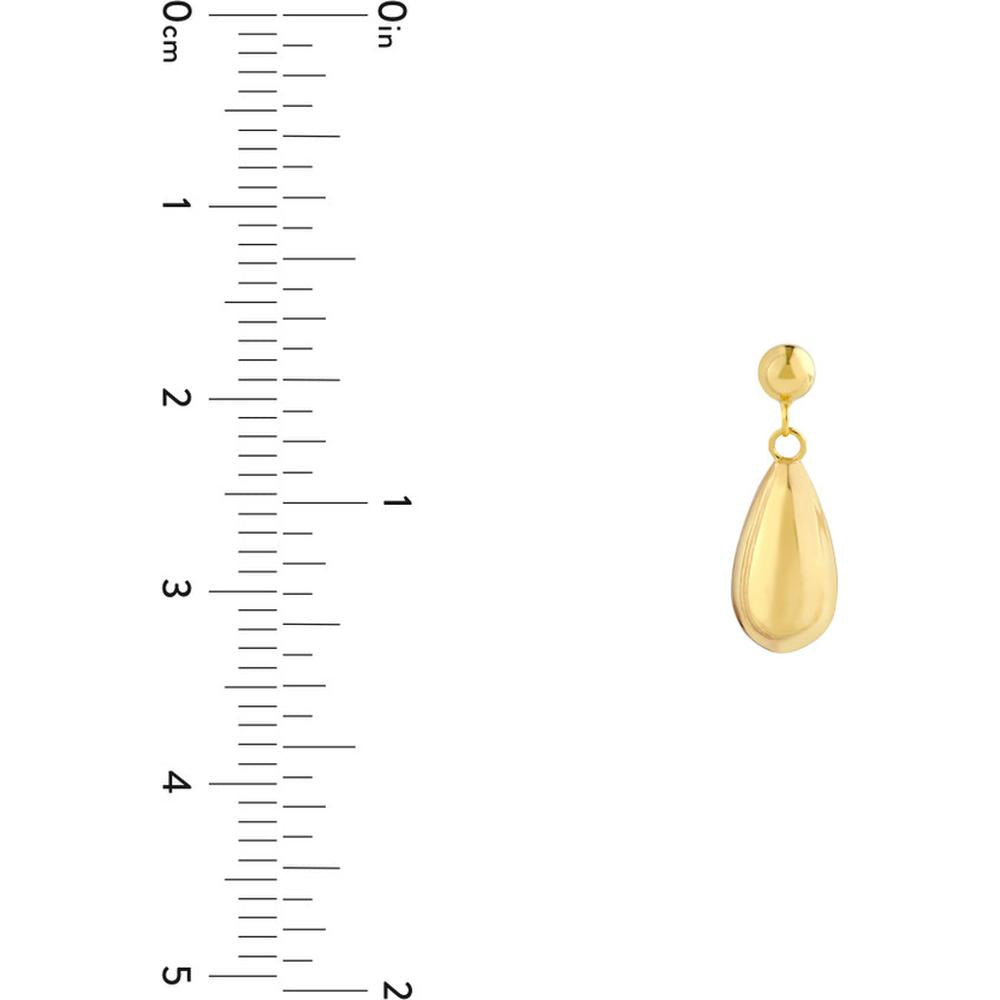 Olas d'Oro - 14K Yellow Gold Teardrop Dangle Earrings with Post & Nut Closure 1.32 Grams Total Weight