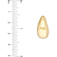 Olas d'Oro - 14K Yellow Gold Teardrop Dome Earrings with Polished Finish - 3.40 Grams Weight
