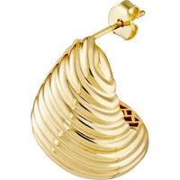 Olas d'Oro - 14K Yellow Gold Teardrop Graduated Swirl Earrings with Post and Nut Closure - 7.27 Grams Total Weight