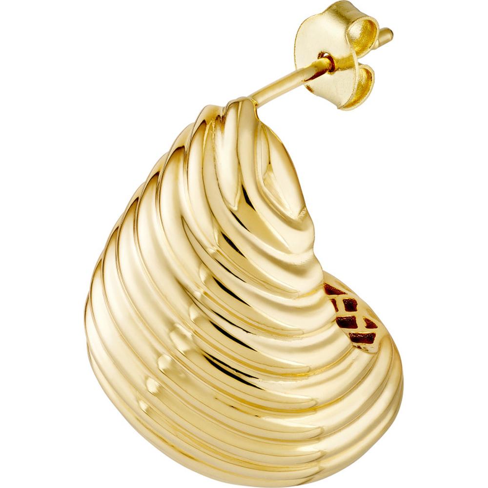Olas d'Oro - 14K Yellow Gold Teardrop Graduated Swirl Earrings with Post and Nut Closure - 7.27 Grams Total Weight