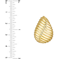 Olas d'Oro - 14K Yellow Gold Teardrop Graduated Swirl Earrings with Post and Nut Closure - 7.27 Grams Total Weight