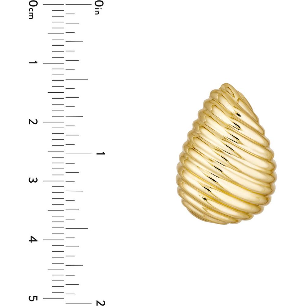 Olas d'Oro - 14K Yellow Gold Teardrop Graduated Swirl Earrings with Post and Nut Closure - 7.27 Grams Total Weight