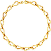 Olas d'Oro - 14K Yellow Gold Teardrop Link Bracelet with Pear Shape Lobster Clasp - 9.37 Grams