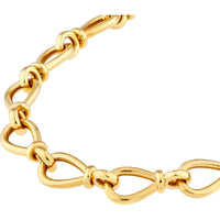 Olas d'Oro - 14K Yellow Gold Teardrop Link Bracelet with Pear Shape Lobster Clasp - 9.37 Grams