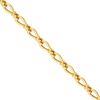 Olas d'Oro - 14K Yellow Gold Teardrop Link Chain Bracelet - 7.50" Length