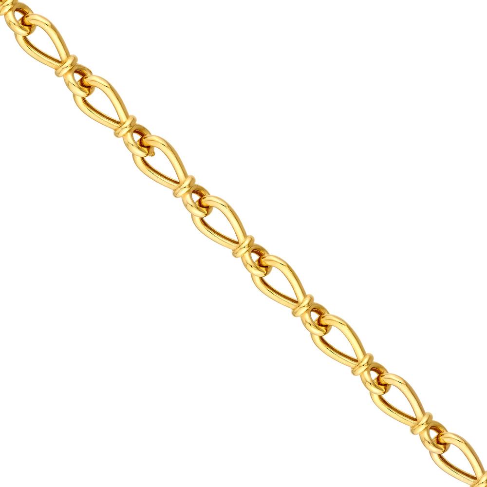 Olas d'Oro - 14K Yellow Gold Teardrop Link Chain Bracelet - 7.50" Length