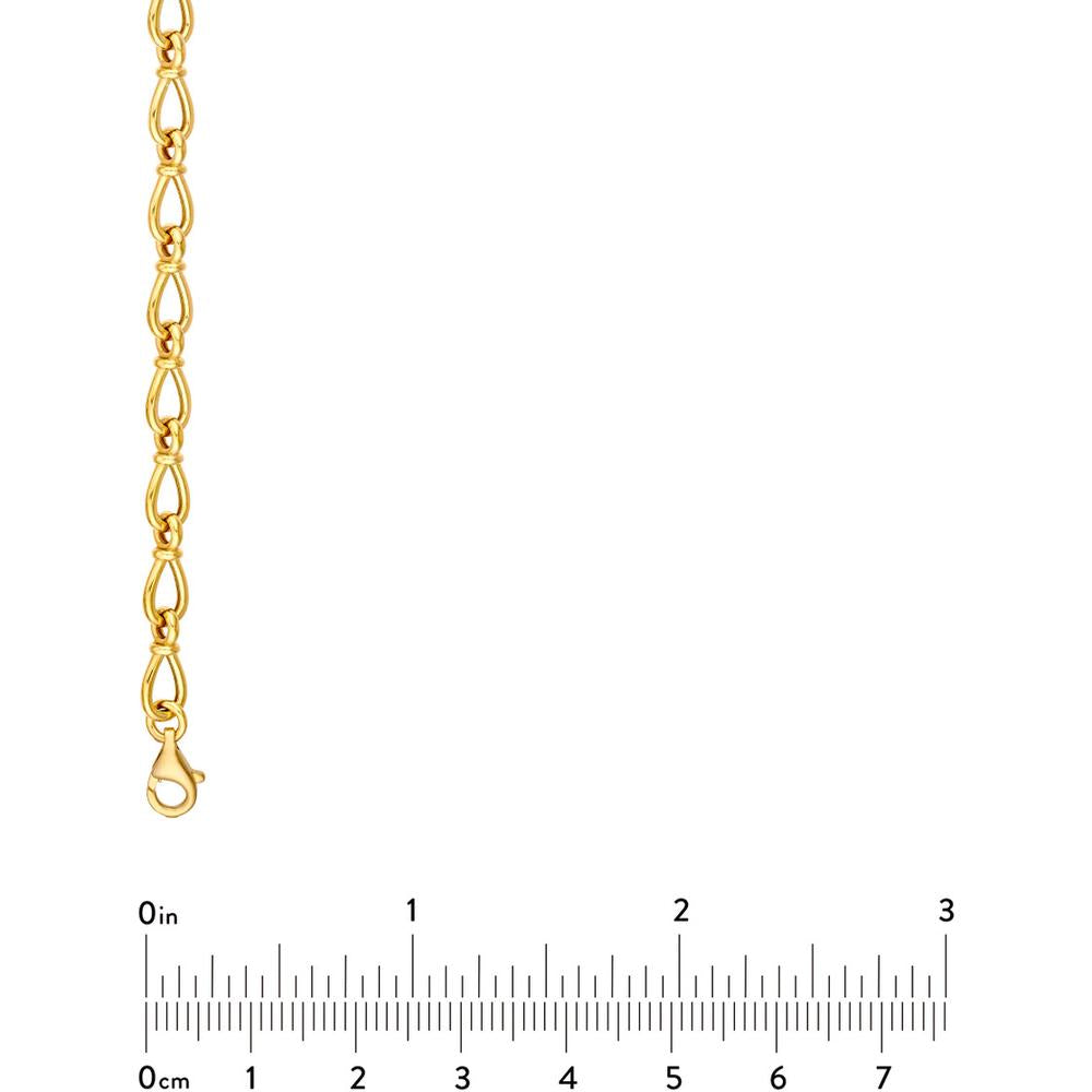 Olas d'Oro - 14K Yellow Gold Teardrop Link Chain Bracelet - 7.50" Length