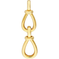Olas d'Oro - 14K Yellow Gold Teardrop Link Dangle Earrings - 3.56 Grams