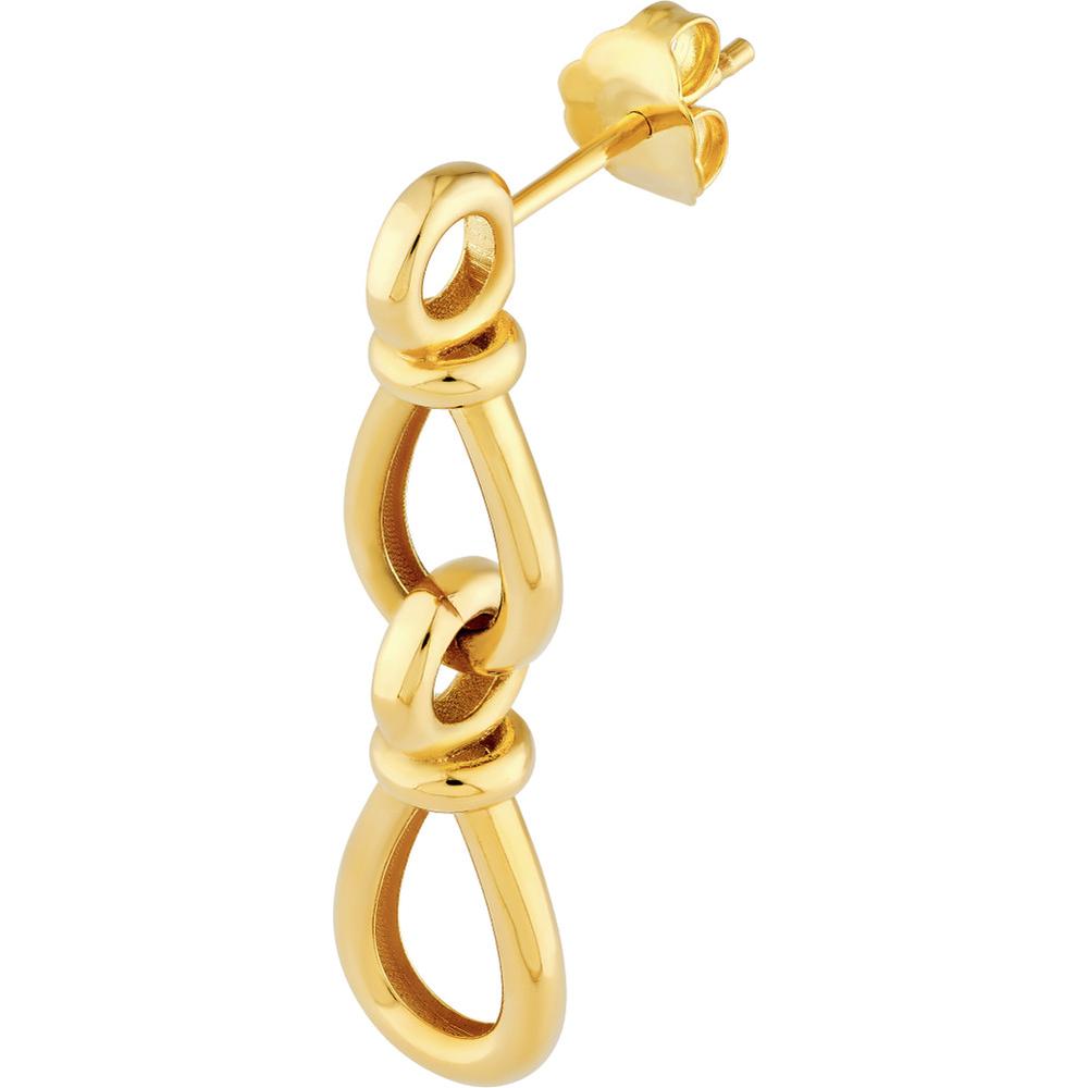 Olas d'Oro - 14K Yellow Gold Teardrop Link Dangle Earrings - 3.56 Grams