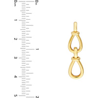 Olas d'Oro - 14K Yellow Gold Teardrop Link Dangle Earrings - 3.56 Grams