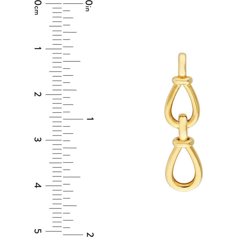 Olas d'Oro - 14K Yellow Gold Teardrop Link Dangle Earrings - 3.56 Grams