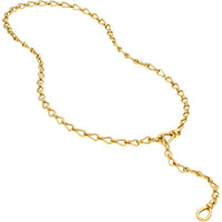 Olas d'Oro - 14K Yellow Gold Teardrop Link Lariat Necklace with Push Lock Closure - 20.02 Grams