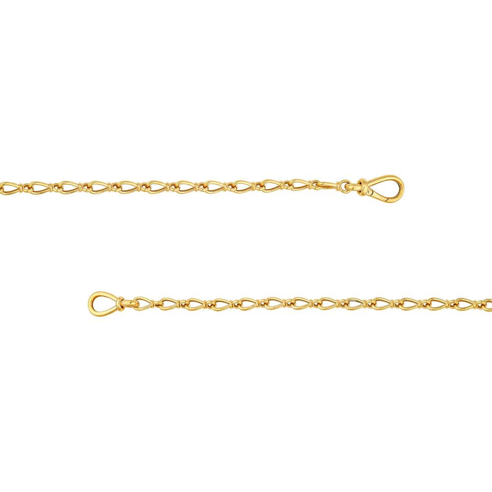 Olas d'Oro - 14K Yellow Gold Teardrop Link Lariat Necklace with Push Lock Closure - 20.02 Grams