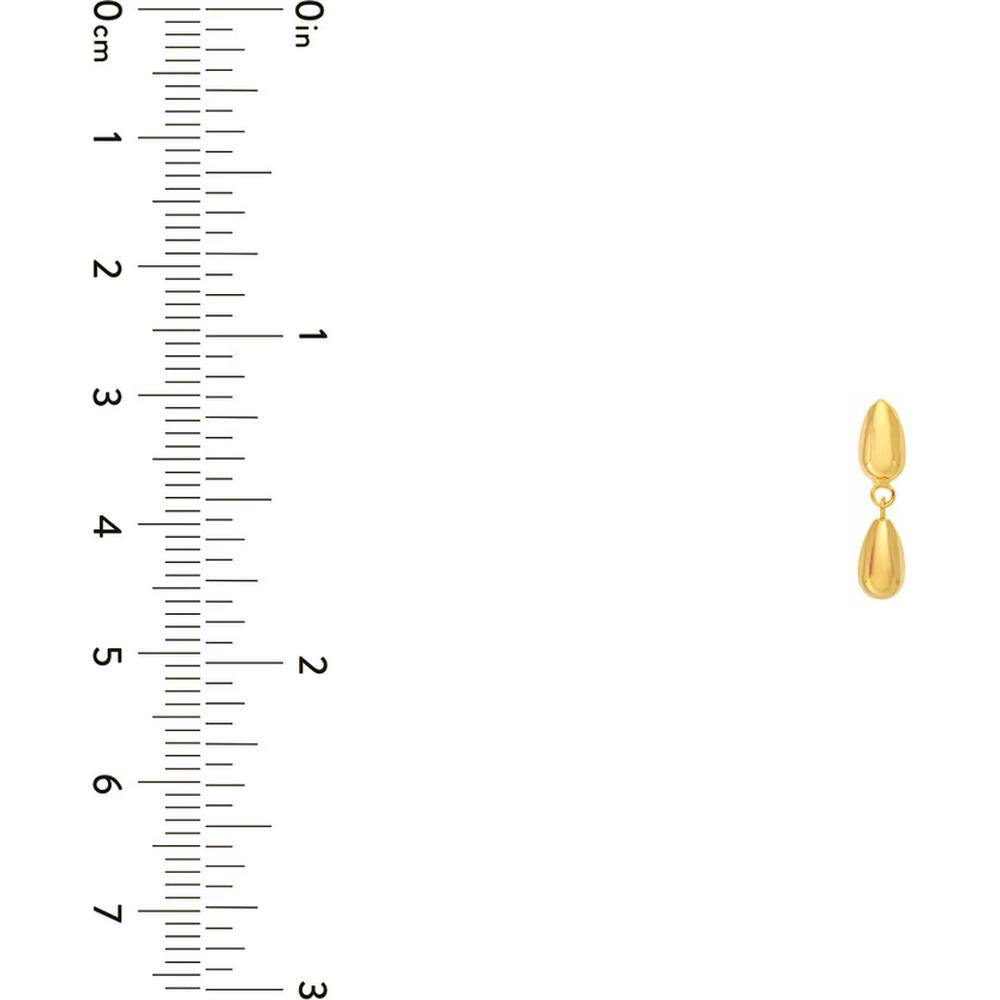 Olas d'Oro - 14K Yellow Gold Teardrop Small Dangle Earrings - 1.08 Grams Total Weight
