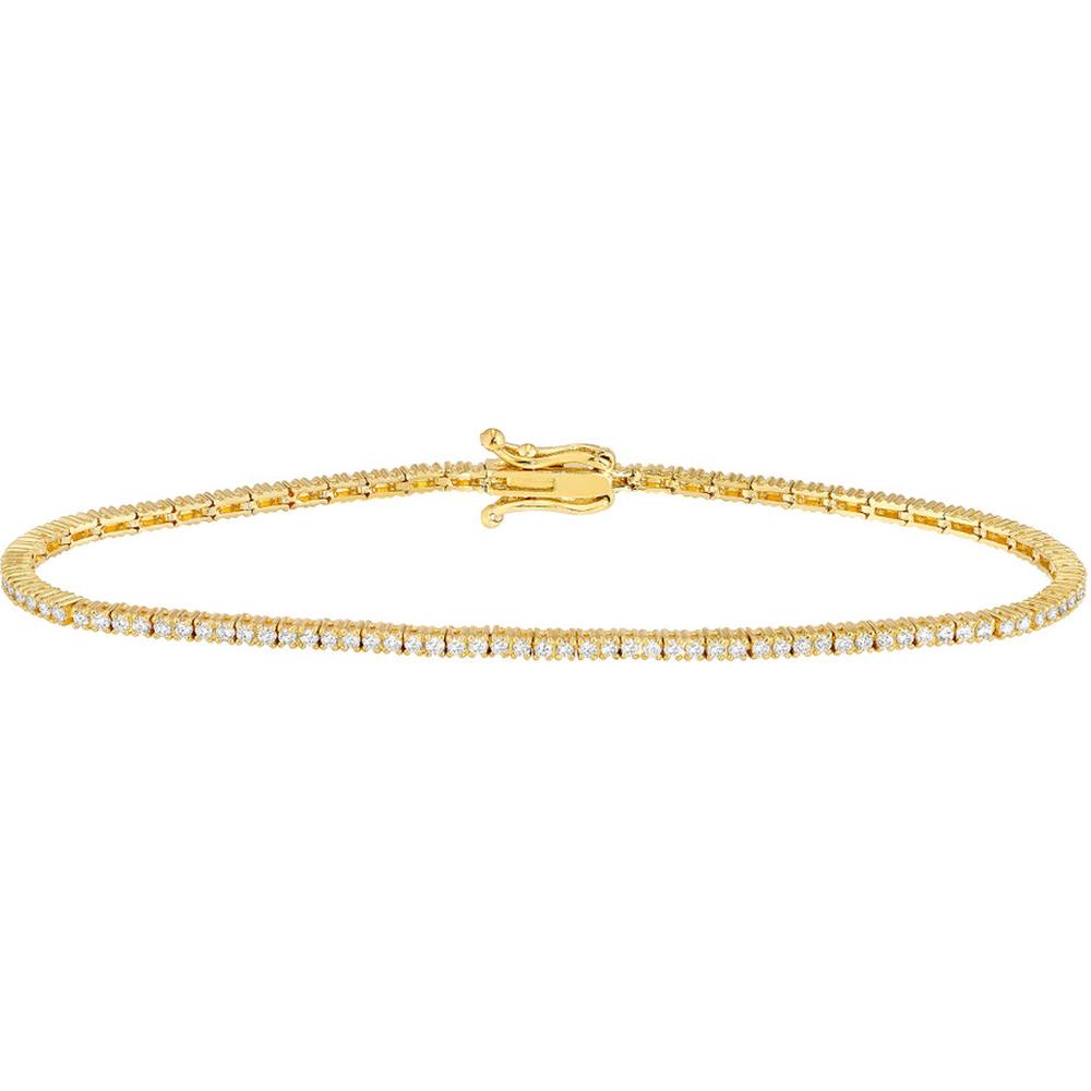 Olas d'Oro - 14K Yellow Gold Tennis Bracelet with Brilliant Diamonds - 1.18 Carat Total Diamond Weight