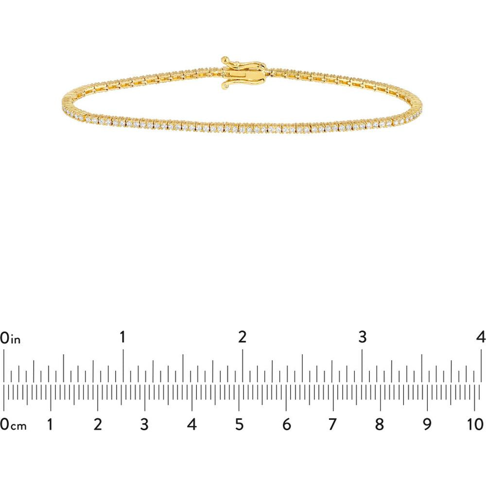 Olas d'Oro - 14K Yellow Gold Tennis Bracelet with Brilliant Diamonds - 1.18 Carat Total Diamond Weight