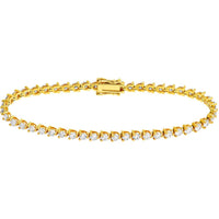 Olas d'Oro - 14K Yellow Gold Tennis Bracelet with Round Diamonds - 5.0 Carat Total Carat Weight