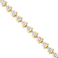 Olas d'Oro - 14K Yellow Gold Tennis Bracelet with Round Diamonds - 5.0 Carat Total Carat Weight