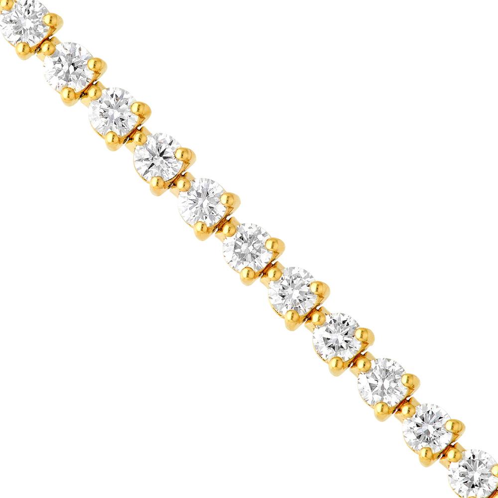 Olas d'Oro - 14K Yellow Gold Tennis Bracelet with Round Diamonds - 5.0 Carat Total Carat Weight