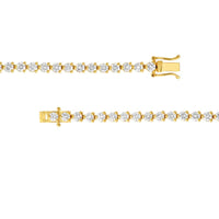 Olas d'Oro - 14K Yellow Gold Tennis Bracelet with Round Diamonds - 5.0 Carat Total Carat Weight