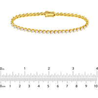Olas d'Oro - 14K Yellow Gold Tennis Bracelet with Round Diamonds - 5.0 Carat Total Carat Weight