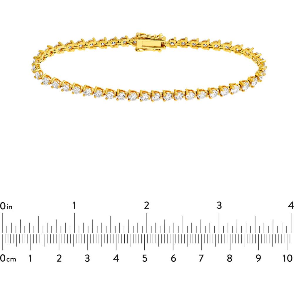 Olas d'Oro - 14K Yellow Gold Tennis Bracelet with Round Diamonds - 5.0 Carat Total Carat Weight