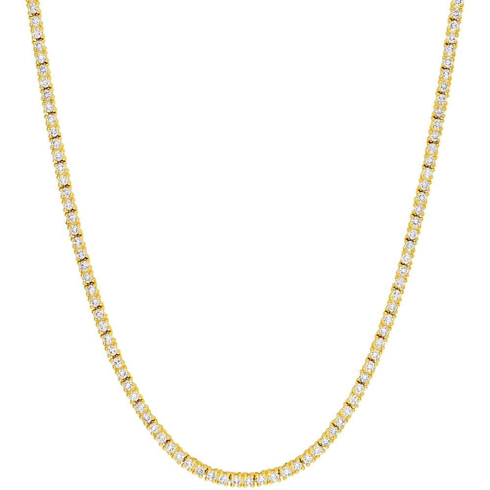 Olas d'Oro - 14K Yellow Gold Tennis Necklace with 3.0 Carat Total Diamond Weight