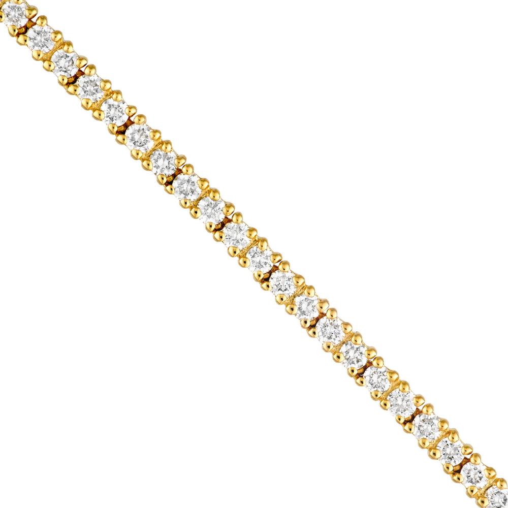 Olas d'Oro - 14K Yellow Gold Tennis Necklace with 3.0 Carat Total Diamond Weight