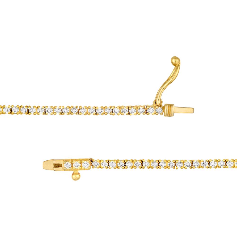 Olas d'Oro - 14K Yellow Gold Tennis Necklace with 3.0 Carat Total Diamond Weight