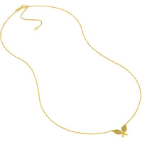Olas d'Oro - 14K Yellow Gold Tennis Racket Pendant Necklace - Adjustable 2" Jump Ring