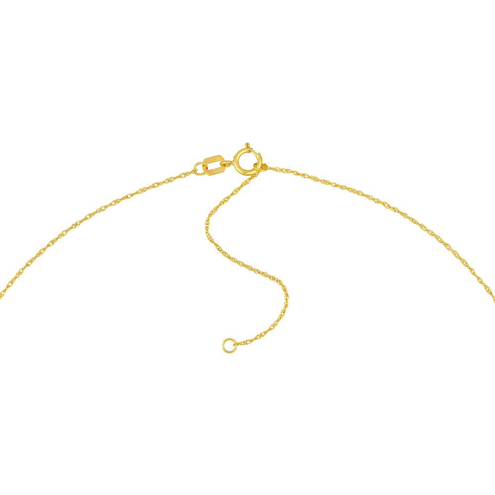 Olas d'Oro - 14K Yellow Gold Tennis Racket Pendant Necklace - Adjustable 2" Jump Ring