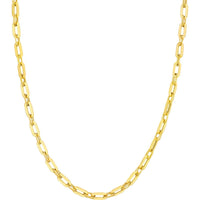 Olas d'Oro - 14K Yellow Gold Textured 2+1 Hollow Link Necklace with Lobster Clasp - 11.59 Grams