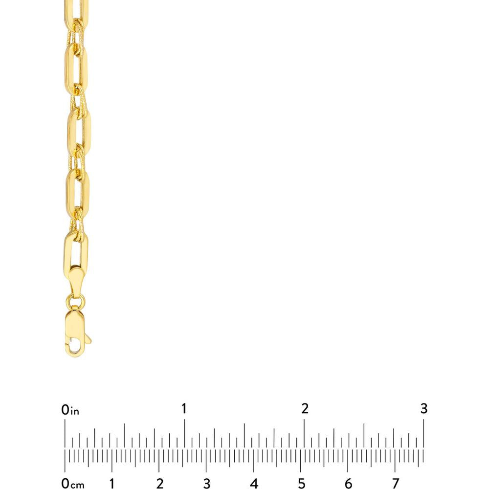 Olas d'Oro - 14K Yellow Gold Textured 2+1 Hollow Link Necklace with Lobster Clasp - 11.59 Grams