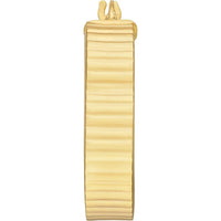 Olas d'Oro - 14K Yellow Gold Textured 20mm Round Hoop Earrings with Hinge Closure - 3.00 Grams Total Weight