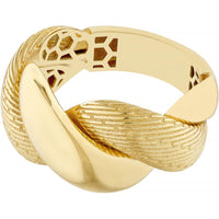 Olas d'Oro - 14K Yellow Gold Textured and Polished Twist Ring Size 7