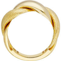 Olas d'Oro - 14K Yellow Gold Textured and Polished Twist Ring Size 7