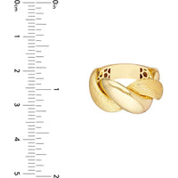 Olas d'Oro - 14K Yellow Gold Textured and Polished Twist Ring - Size 8