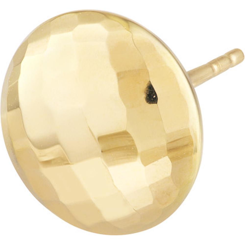 Olas d'Oro - 14K Yellow Gold Textured Button Stud Earrings - 1.40 Grams Total Weight